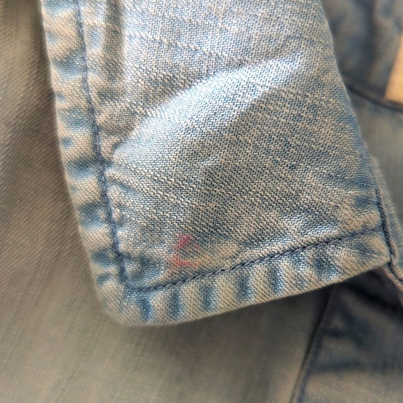 Anthropologie Cloth & Stone Gold-Dotted Chambray Dress - Picture 12 of 12